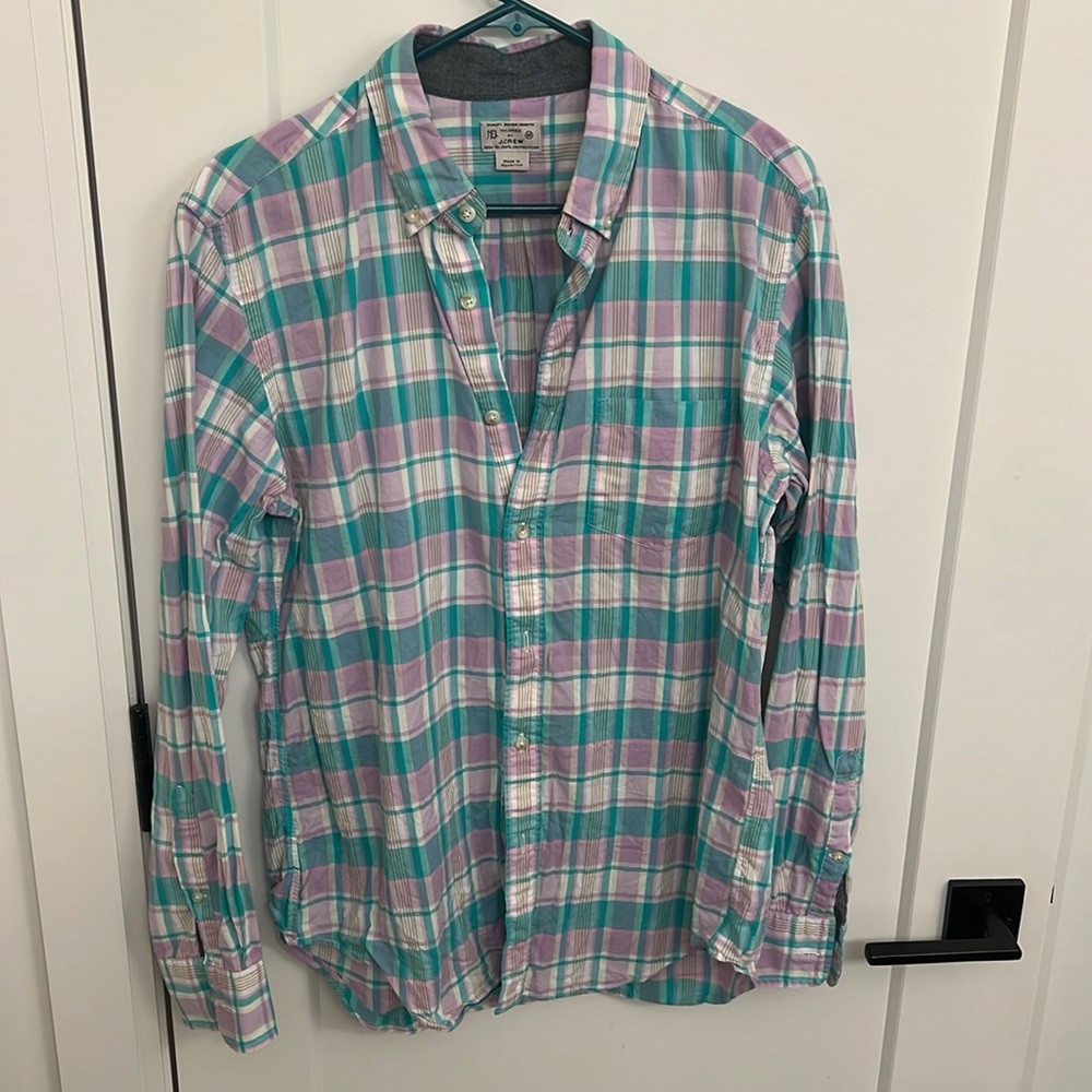 JCrew Light Cotton Button Up - Spring/Summer Plaid - Size Medium.